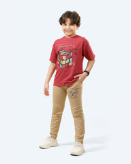 Rubik-Inspired Boys Set with Puzzle Cube Print | Tangerine - Remint Kids Fashion