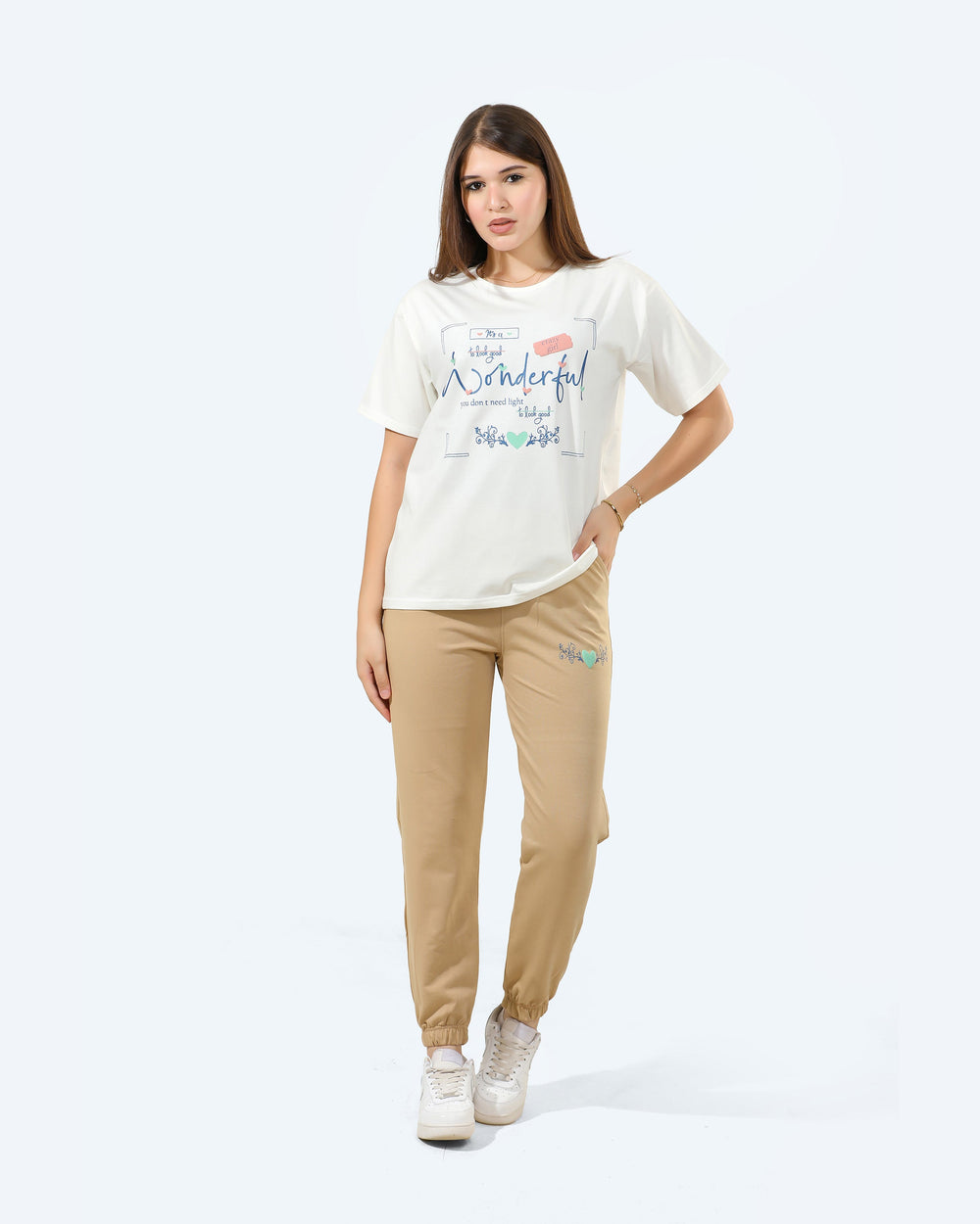 Girls Wonderful Mood Butterfly Print Set | Off-White - Remint Kids Fashion