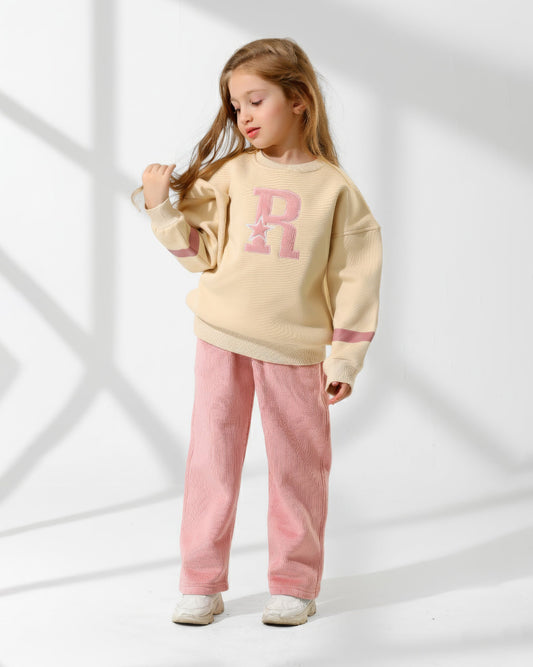 Girls Remint Letters Set | Beige - Remint Kids Fashion