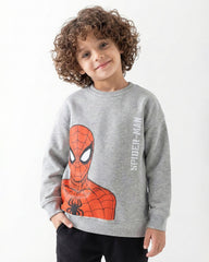 Boys Spider-Man Graphic Sweatshirt | Grey - Remint Kids Fashion