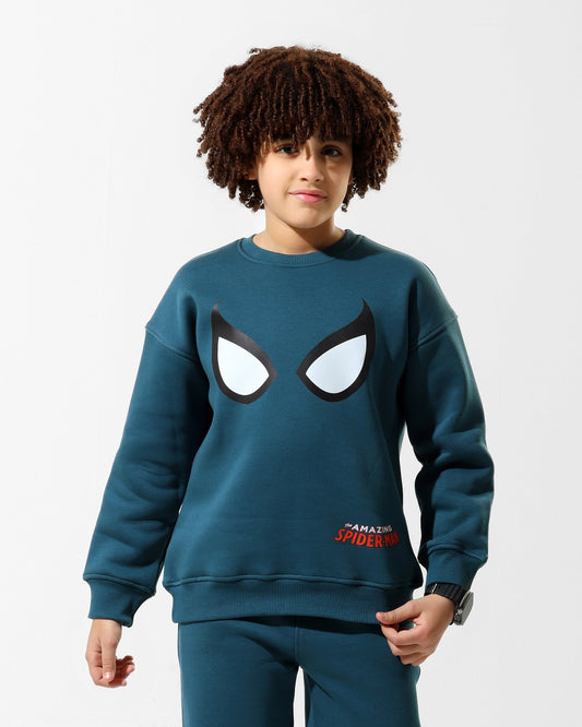 Boys Amazing Spider-Man Icon Sweatshirt | Dark Teal - Remint Kids Fashion
