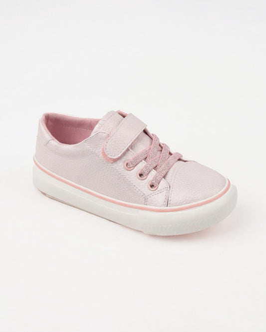 Girls Classic Velcro Strap Sneakers | Rose Pink - Remint Kids Fashion