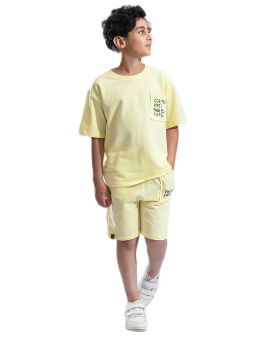 Boys Coastal Vibes Summer Set | Light Yellow - Remint Kids Fashion