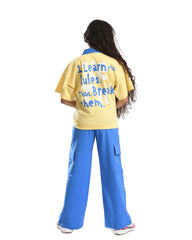Girls Learn the Rules Graphic Set | Light Yellow - Remint Kids Fashion