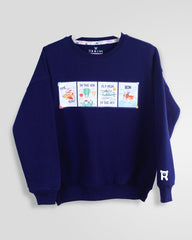 Cozy Graphic Sweatshirt | Dark Blue - Remint Kids Fashion