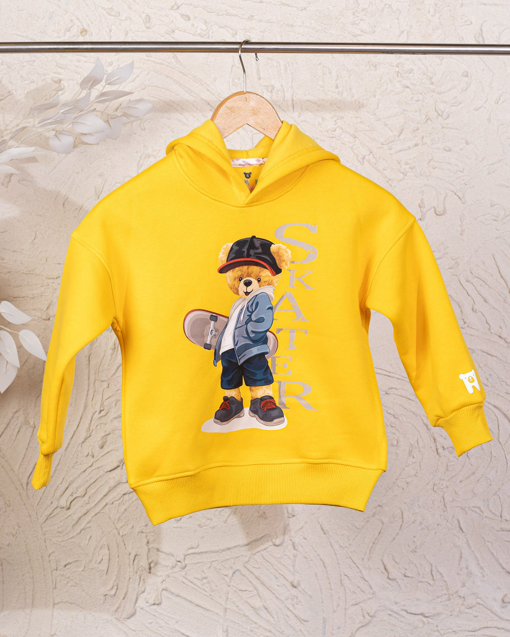 Cozy Graphic Hoodie | Mustard - Remint Kids Fashion