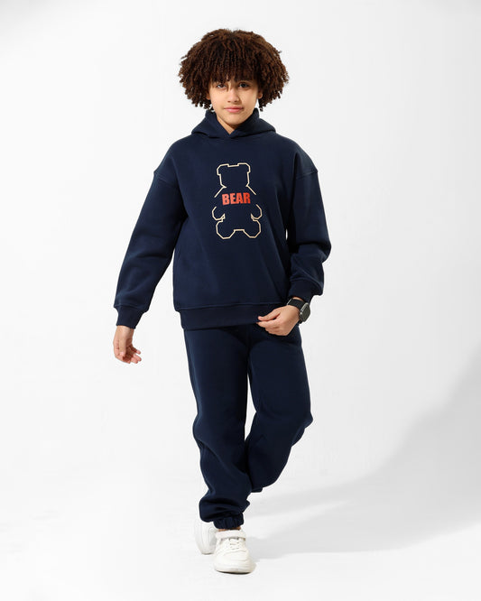 Boys Bear Print Set | Dark Blue - Remint Kids Fashion