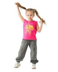 Girls Star Graphic Casual Set | Pink - Remint Kids Fashion