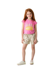 Girls Happy Print Set | Sky Blue - Remint Kids Fashion