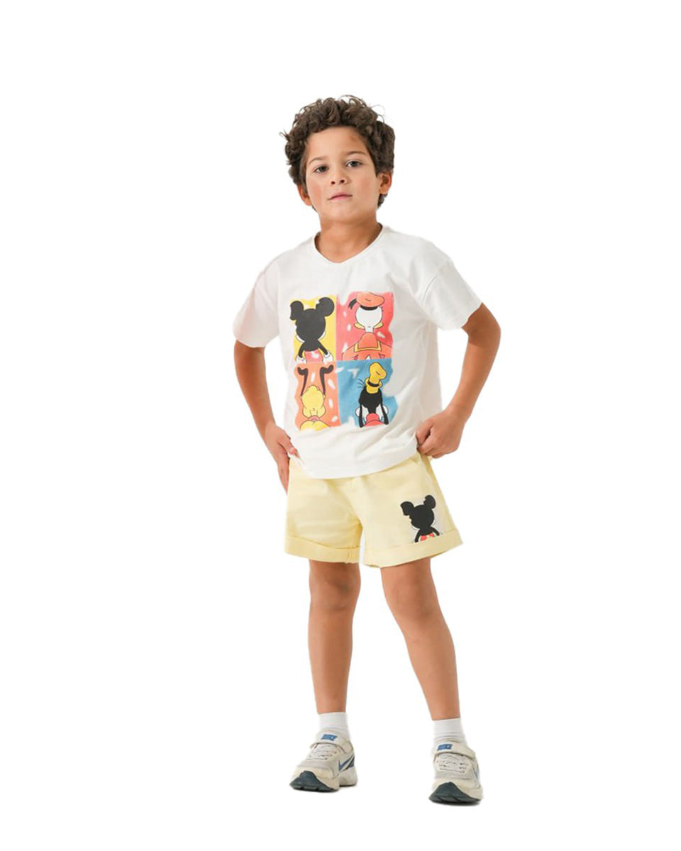 Boys Cartoon Graphic Set | Off-White - Remint Kids Fashion