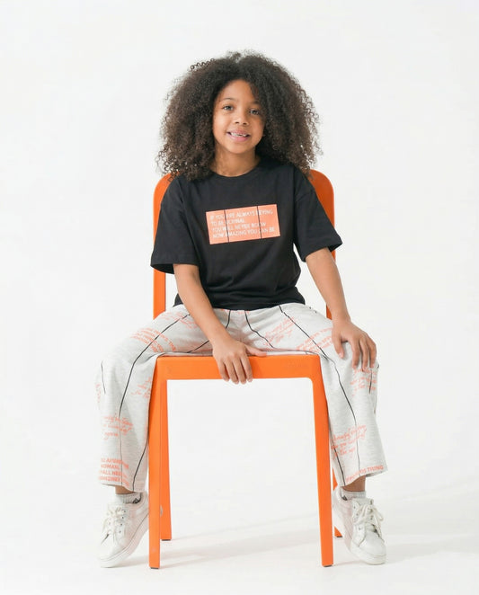 Girls Urban Graphic Set | Black - Remint Kids Fashion