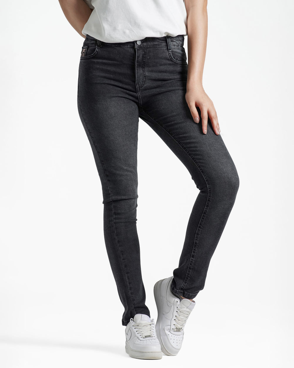 Teen Girls Skinny Fit Jeans | Black Wash - Remint Kids Fashion