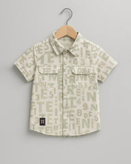 Boys Text Pattern Casual Shirt