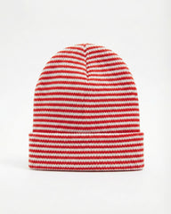Striped Knit Beanie - Red | Red - Remint Kids Fashion