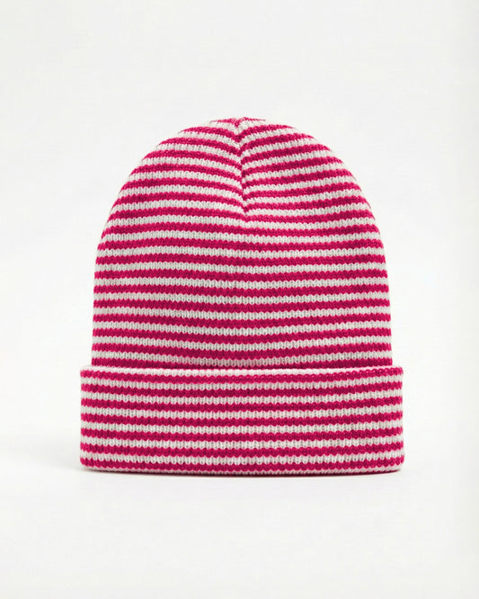 Striped Knit Beanie - Red | Pink - Remint Kids Fashion