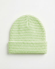 Striped Knit Beanie - Red | Light Green - Remint Kids Fashion