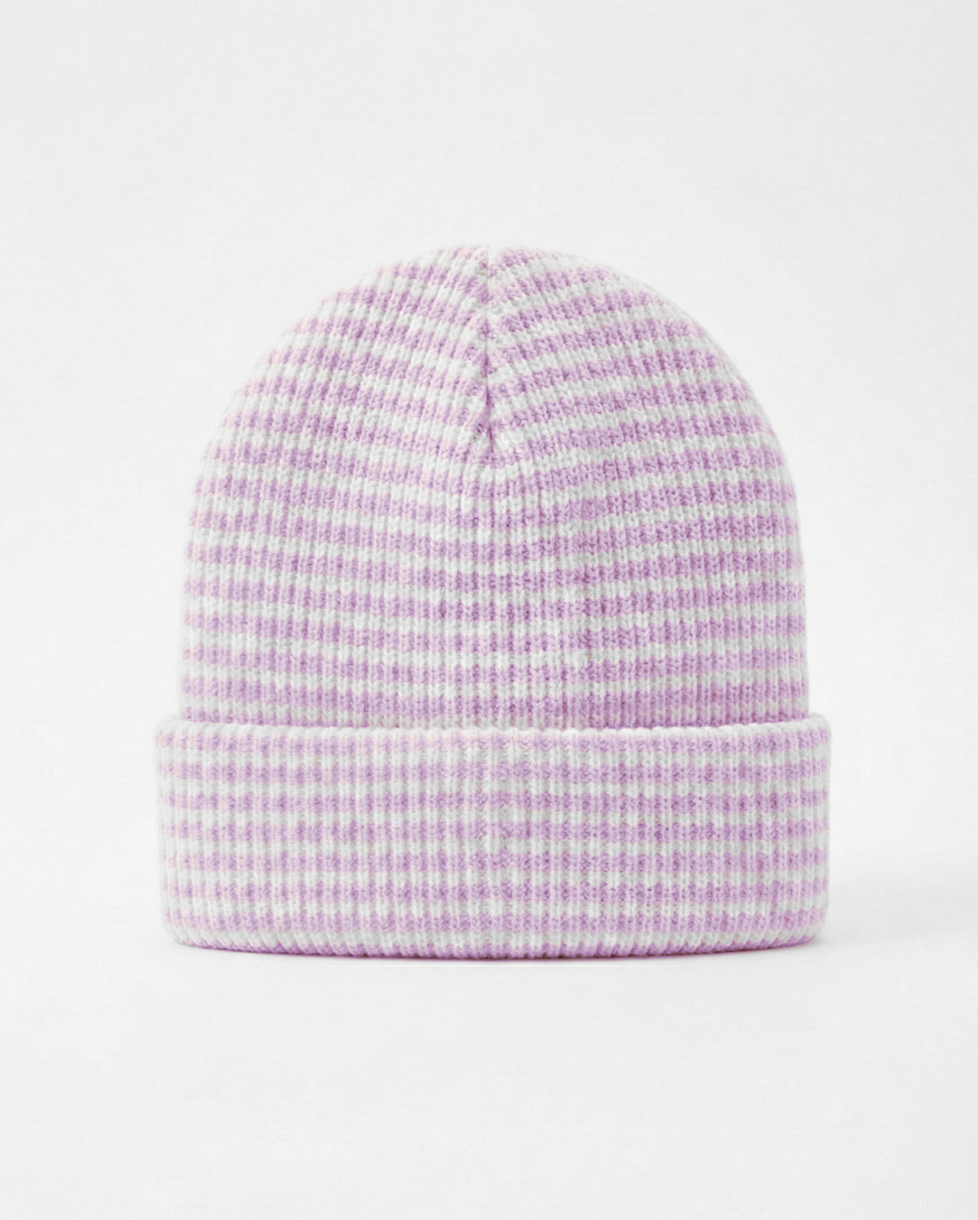 Striped Knit Beanie - Red | Light Lilac - Remint Kids Fashion