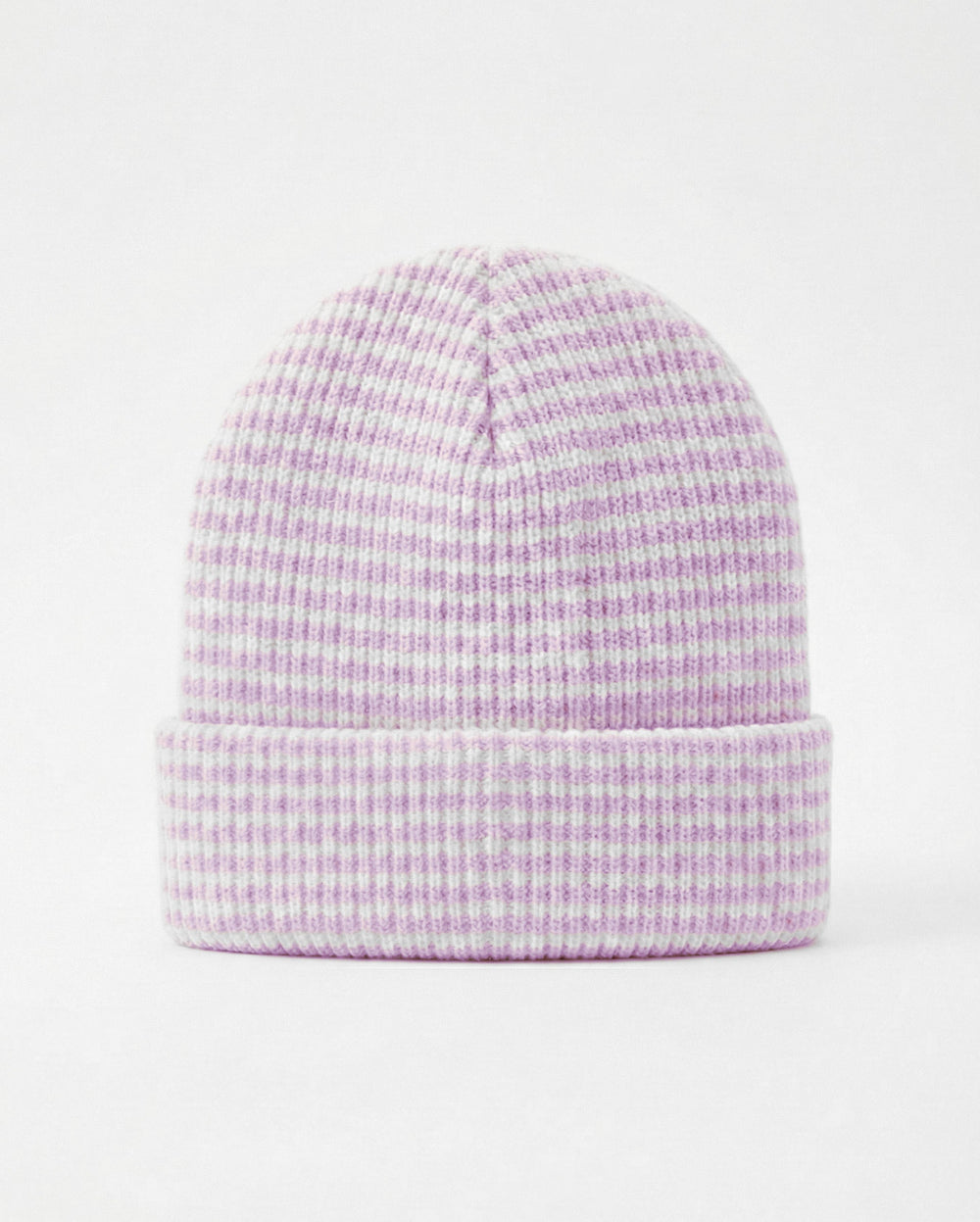 Striped Knit Beanie - Red | Light Lilac - Remint Kids Fashion