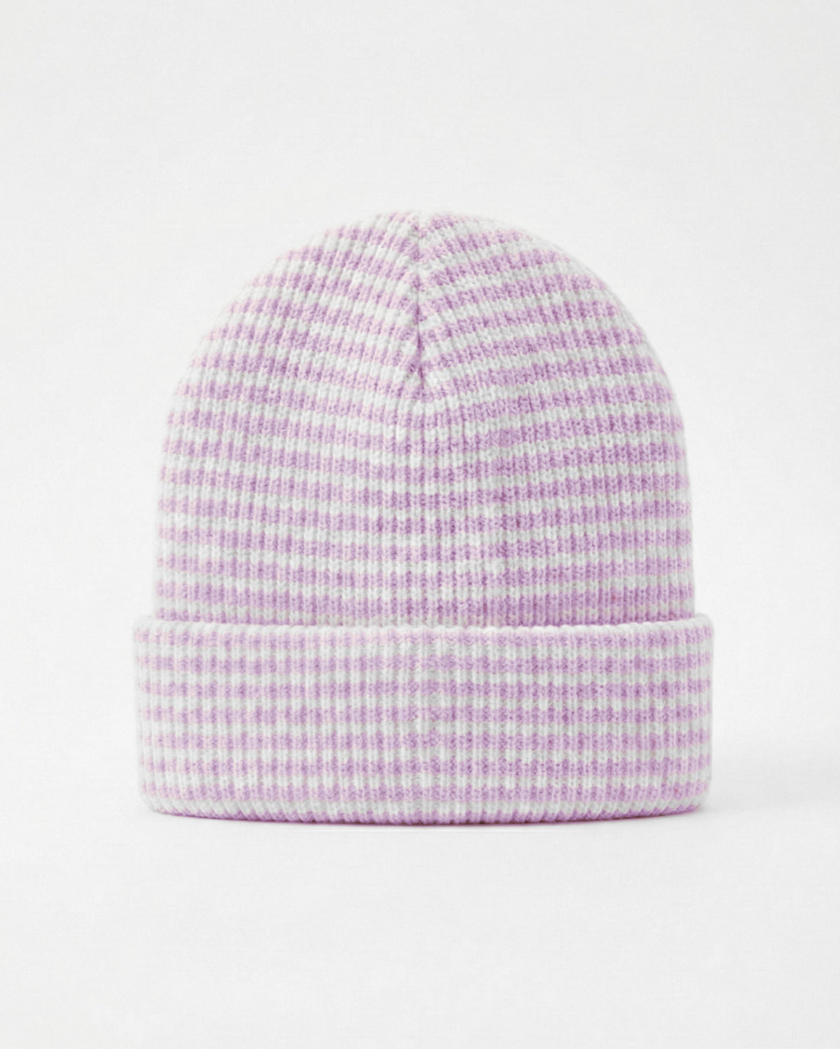 Striped Knit Beanie - Red | Light Lilac - Remint Kids Fashion