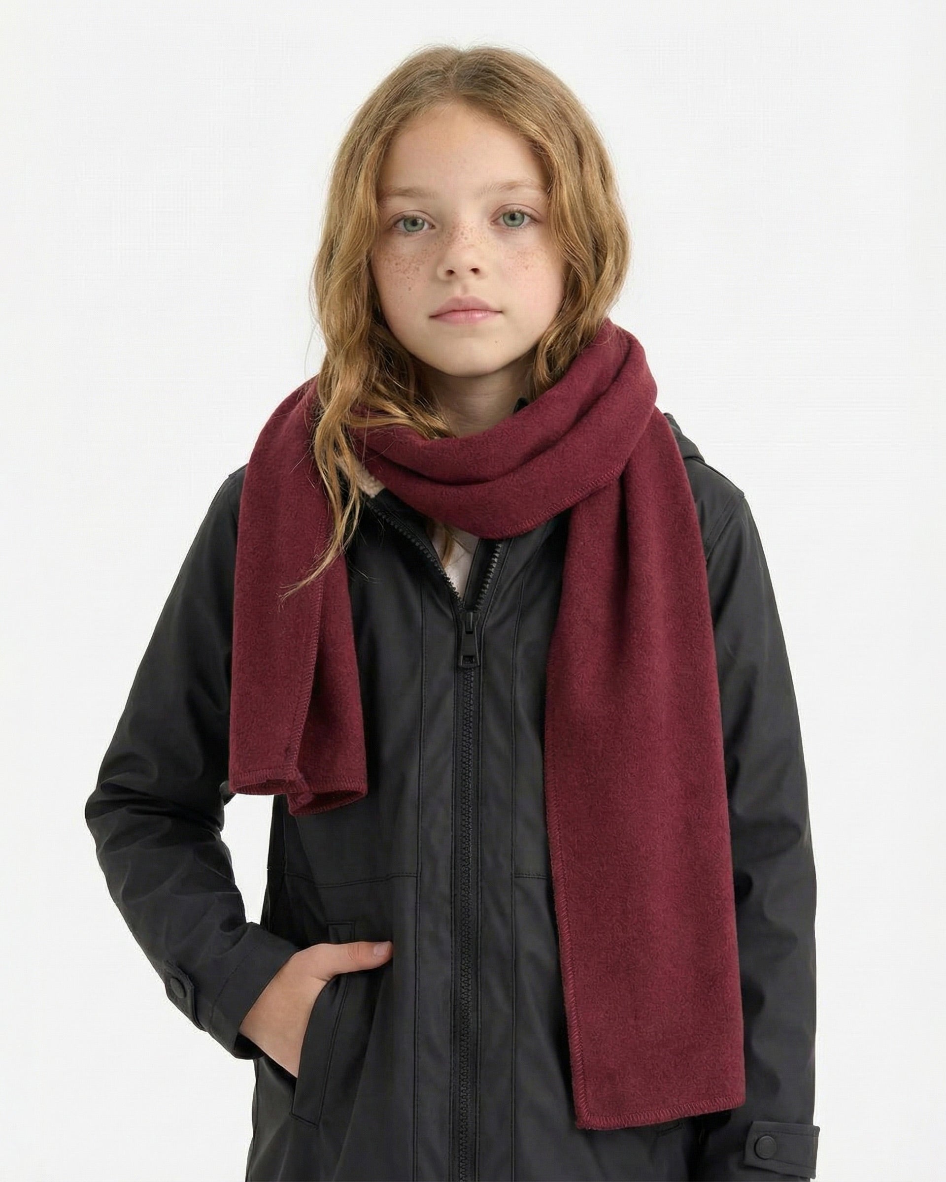 Soft Fleece Scarf | Burgundy - Remint Kids Fashion
