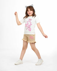 Girls Pink Panther Summer Frill Shorts Set
