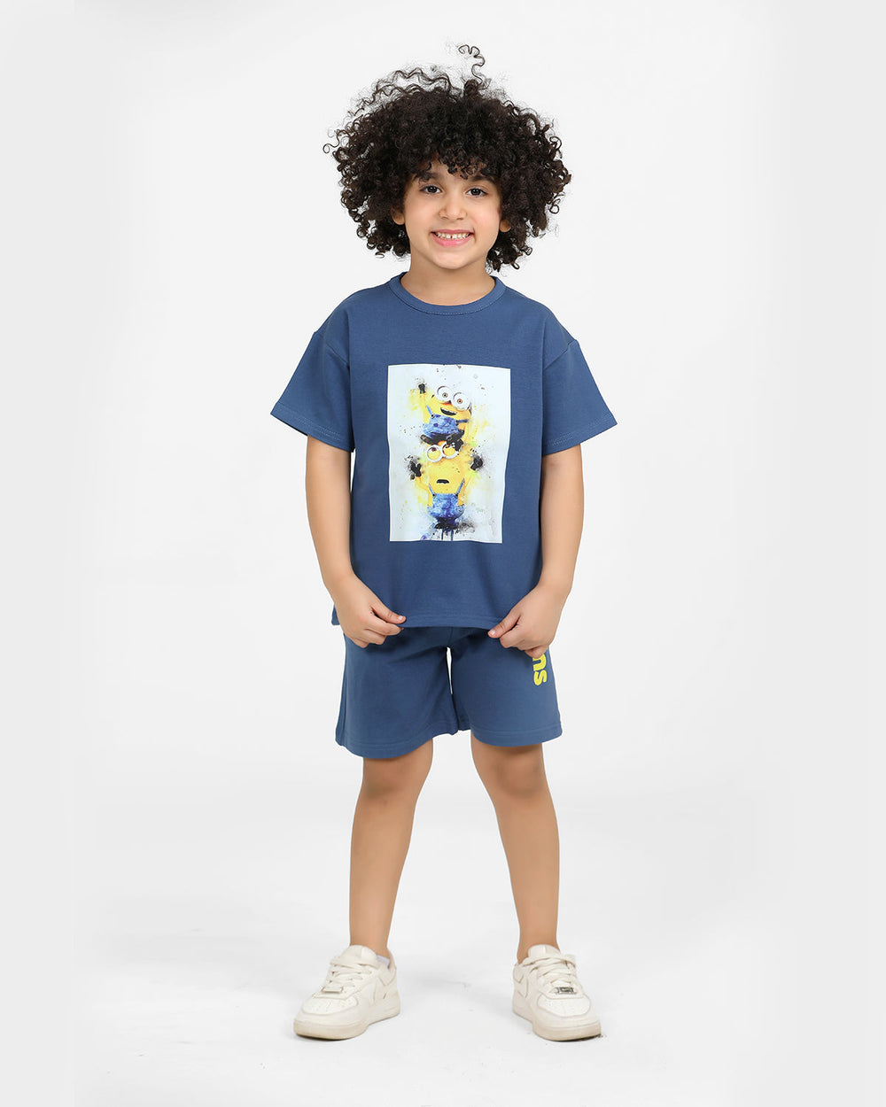 Boys Minion Stack Summer Set | Steel Blue - Remint Kids Fashion
