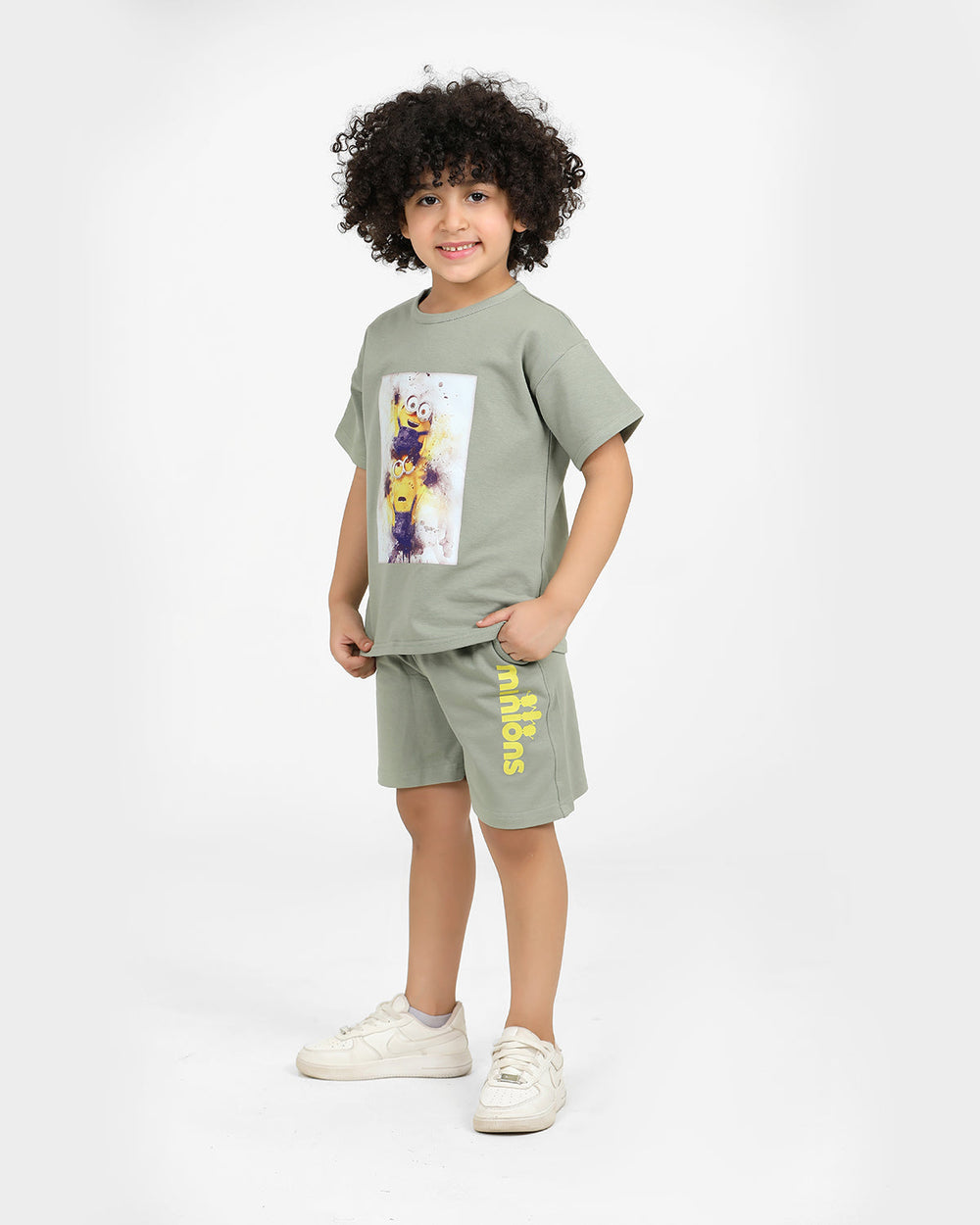 Boys Minion Stack Summer Set | Grey - Remint Kids Fashion