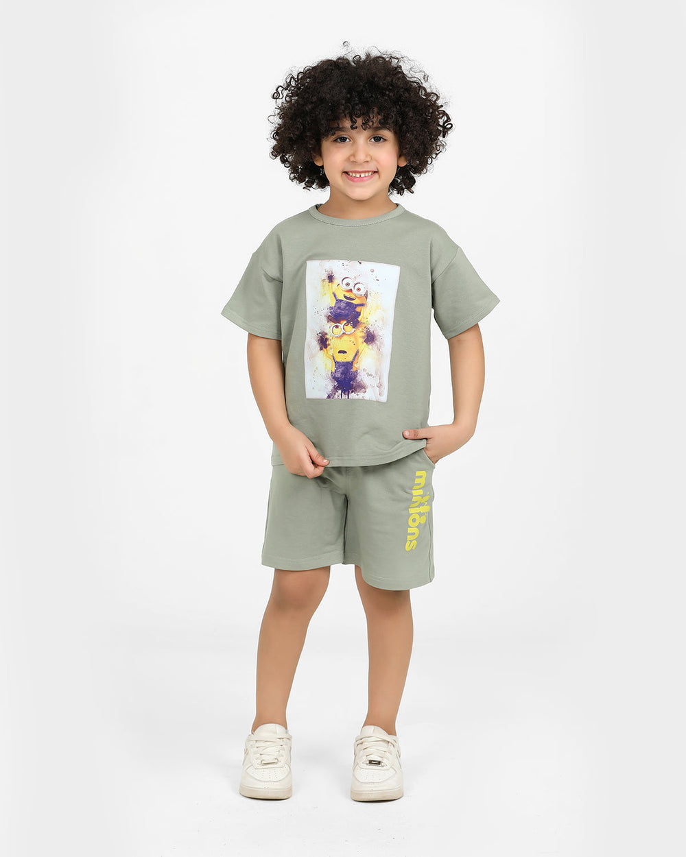 Boys Minion Stack Summer Set | Grey - Remint Kids Fashion
