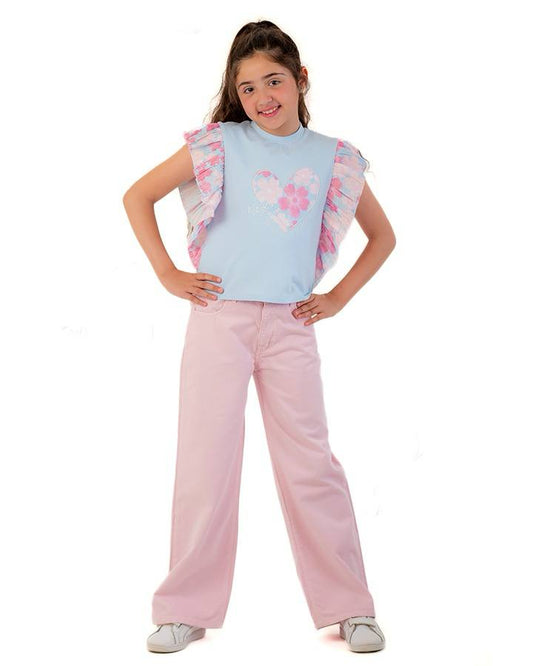 Girls Wide-Leg Casual Pants | Rose Pink - Remint Kids Fashion