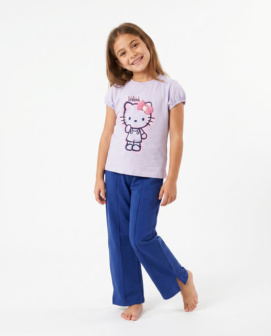 Girls Hello Kitty Puff Sleeve Set | Light Lilac - Remint Kids Fashion