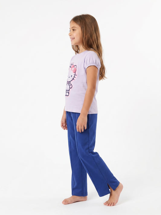 Girls Hello Kitty Puff Sleeve Set | Light Lilac - Remint Kids Fashion