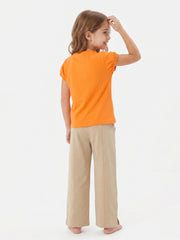 Girls Hello Kitty Puff Sleeve Set | Orange - Remint Kids Fashion