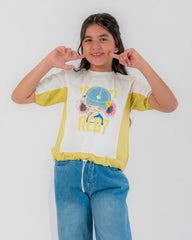 Girls Graphic Print Casual T-Shirt | Kiwi - Remint Kids Fashion