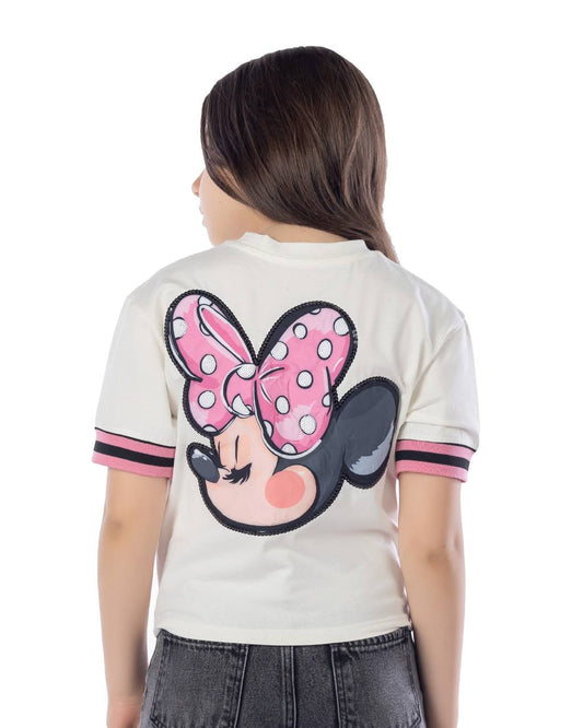 Girls Mini Graphic Casual T-Shirt | Off-White - Remint Kids Fashion