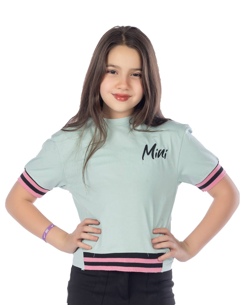 Girls Mini Graphic Casual T-Shirt | Mint - Remint Kids Fashion