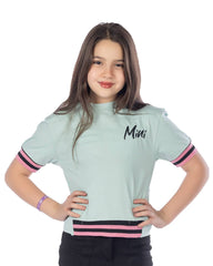 Girls Mini Graphic Casual T-Shirt | Mint - Remint Kids Fashion