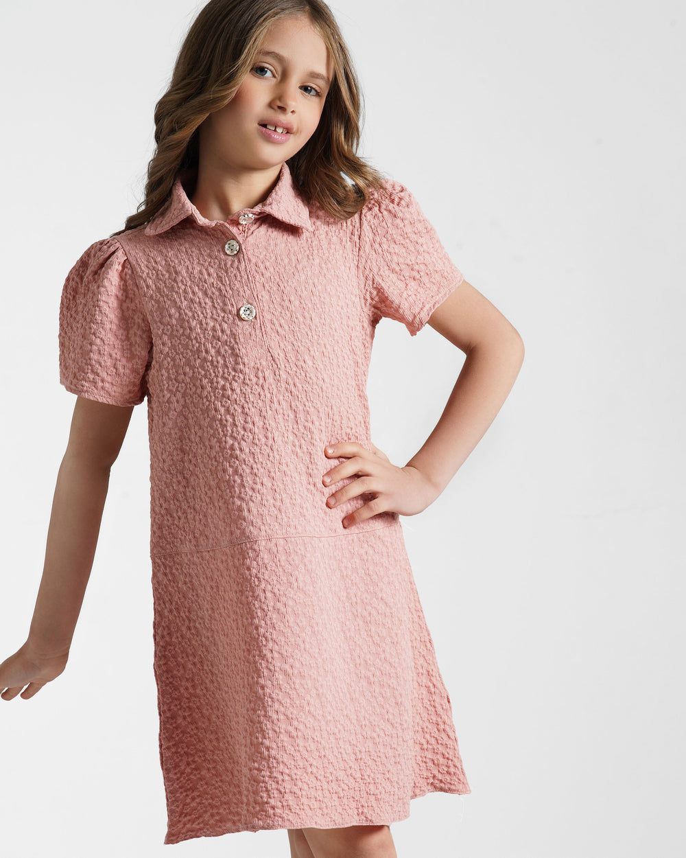 Girls Chic Polo Dress | Cashmere - Remint Kids Fashion