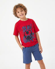 Boys Football Graphic Set | Red - Remint Kids Fashion