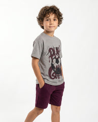 Boys Football Graphic Set | Grey - Remint Kids Fashion