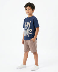 Boys Football Graphic Set | Dark Blue - Remint Kids Fashion
