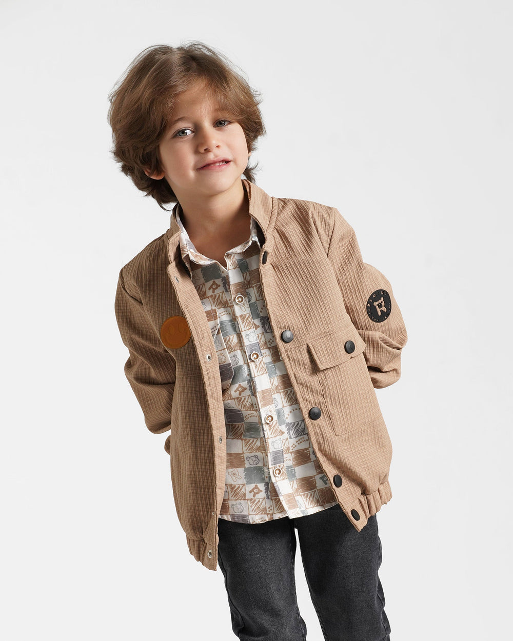 Boys Corduroy Utility Jacket | Camel - Remint Kids Fashion