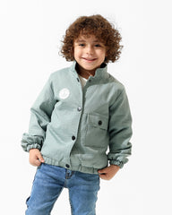 Boys Smiley Graphic Jacket & T-Shirt Set | Mint - Remint Kids Fashion