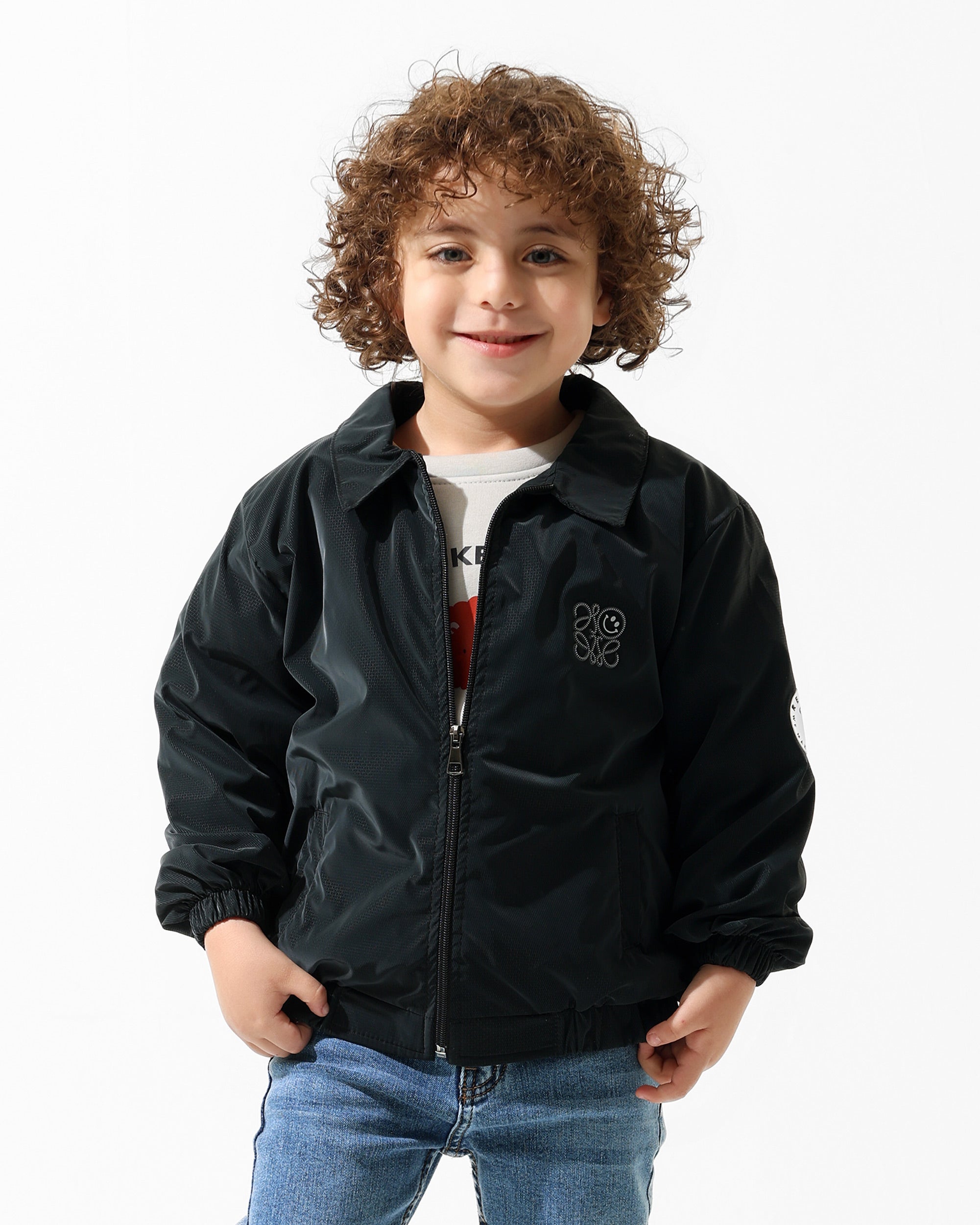 Boys Lion Graphic Jacket & T-Shirt Set | Black - Remint Kids Fashion