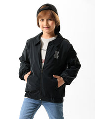 Boys Bear Graphic Jacket & T-Shirt Set | Black - Remint Kids Fashion