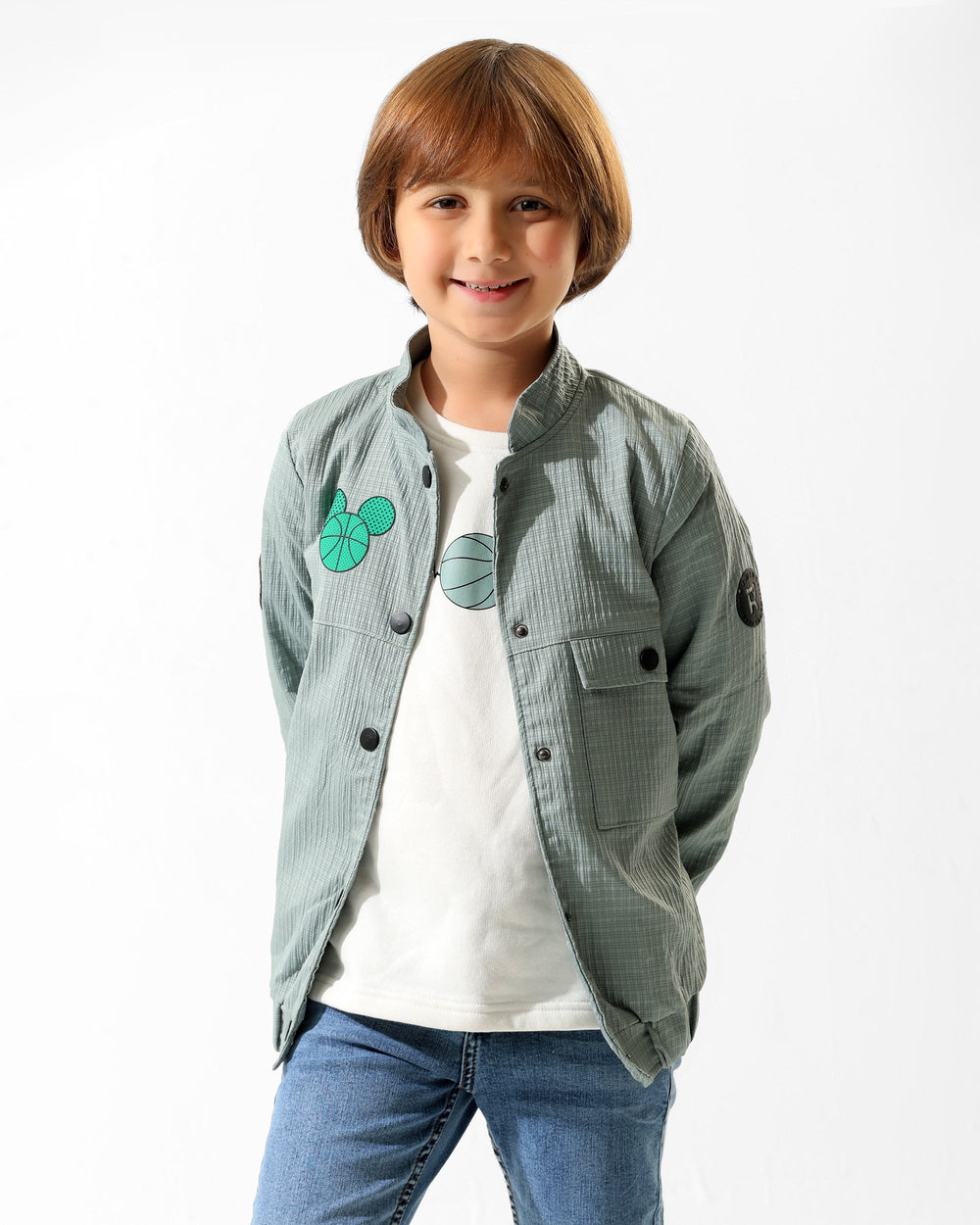 Boys Basketball Graphic Jacket & T-Shirt Set | Mint - Remint Kids Fashion