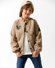 Boys Basketball Graphic Jacket & T-Shirt Set | Camel - Remint Kids Fashion