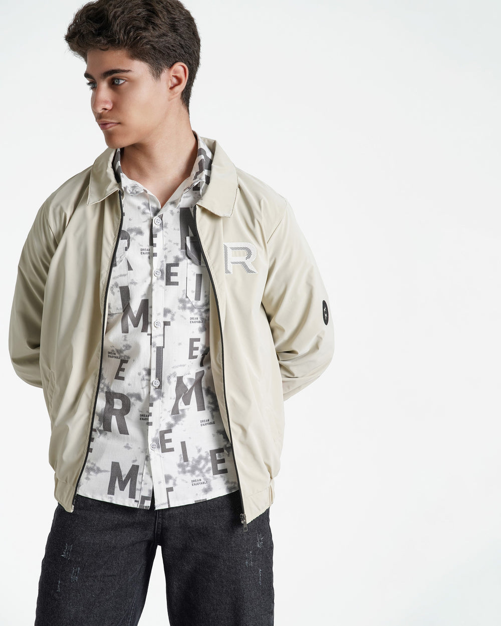 Teen Boys Embroidered Snap-Button Jacket | Mint - Remint Kids Fashion