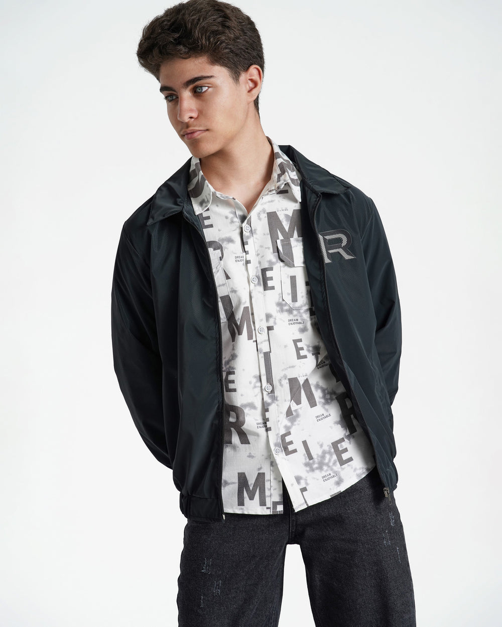 Teen Boys Sporty Zip-Up Jacket | Black - Remint Kids Fashion