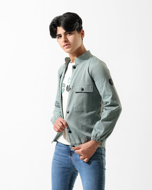 Text Graphic Jacket & T-Shirt Set | Mint - Remint Kids Fashion