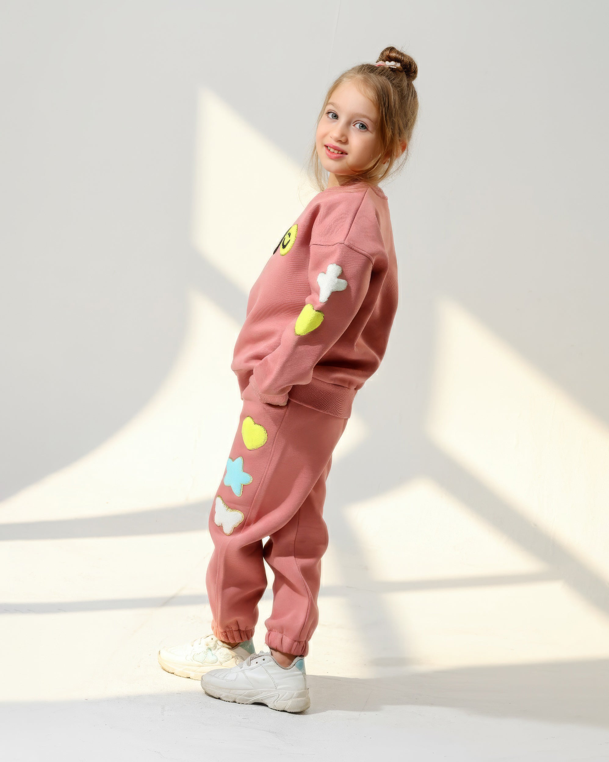 Girls Smiley Patch Set | Cashmere - Remint Kids Fashion
